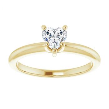 0.50 Carat Lab-Made Heart Diamond Solitaire Ring in 14K Gold 3