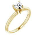0.50 Carat Lab-Made Heart Diamond Solitaire Ring in 14K Gold