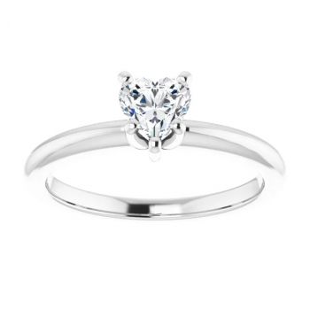 1/2 Carat Lab-Grown Heart Diamond Solitaire Ring in Platinum 3