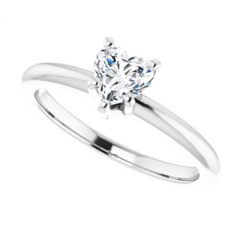 1/2 Carat Lab-Grown Heart Diamond Solitaire Ring in Platinum 5