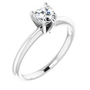 1/2 Carat Lab-Grown Heart Diamond Solitaire Ring in 14K White Gold