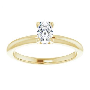 0.50 Carat Lab-Grown Oval Diamond Solitaire Ring in 14K Gold 3