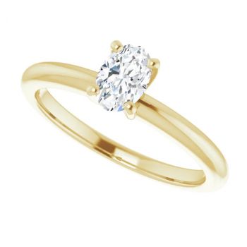 0.50 Carat Lab-Grown Oval Diamond Solitaire Ring in 14K Gold 5