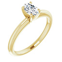0.50 Carat Lab-Grown Oval Diamond Solitaire Ring in 14K Gold