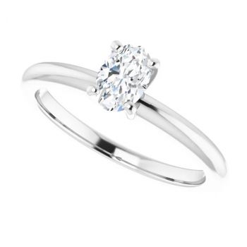 1/2 Carat Lab-Grown Oval Diamond Solitaire Ring in Platinum 5