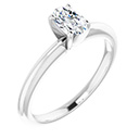 1/2 Carat Lab-Grown Oval Diamond Solitaire Ring in Platinum