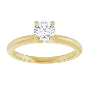0.50 Carat Lab-Grown Round Diamond Solitaire Ring in 14K Gold 3
