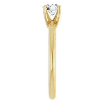 0.50 Carat Lab-Grown Round Diamond Solitaire Ring in 14K Gold 4