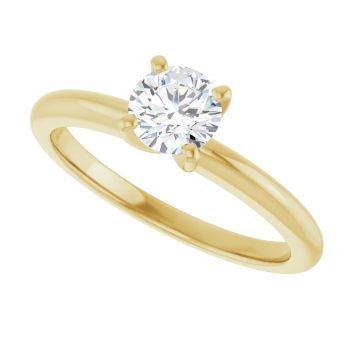 0.50 Carat Lab-Grown Round Diamond Solitaire Ring in 14K Gold 5