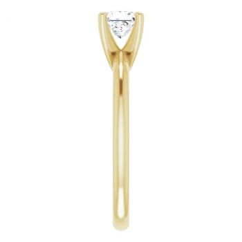 0.50 Carat Lab-Grown Princess-Cut Diamond Solitaire Ring in 14K Gold 4