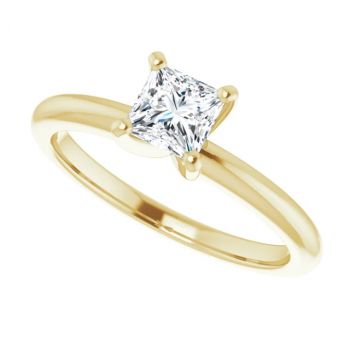 0.50 Carat Lab-Grown Princess-Cut Diamond Solitaire Ring in 14K Gold 5