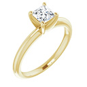 0.50 Carat Lab-Grown Princess-Cut Diamond Solitaire Ring in 14K Gold