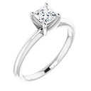 1/2 Carat Lab-Grown Princess-Cut Diamond Solitaire Ring in 14K White Gold