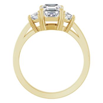 1 3/4 Carat Lab-Grown 3-Stone Asscher-Cut Diamond Engagement Ring 14K Gold 2