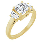 1 3/4 Carat Lab-Grown 3-Stone Asscher-Cut Diamond Engagement Ring 14K Gold