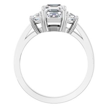 1 3/4 Carat Lab-Grown 3-Stone Asscher-Cut Diamond Engagement Ring in Platinum 2