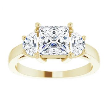 1 3/4 Carat Lab-Grown 3-Stone Princess-Cut Diamond Engagement Ring 14K Gold 3