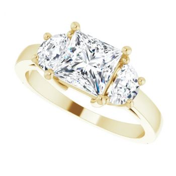 1 3/4 Carat Lab-Grown 3-Stone Princess-Cut Diamond Engagement Ring 14K Gold 5