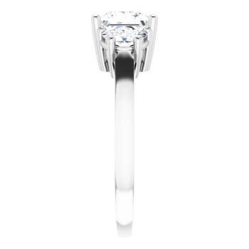 1 3/4 Carat Lab-Grown 3-Stone Princess-Cut Diamond Engagement Ring in Platinum 4