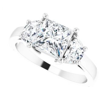 1 3/4 Carat Lab-Grown 3-Stone Princess-Cut Diamond Engagement Ring in Platinum 5