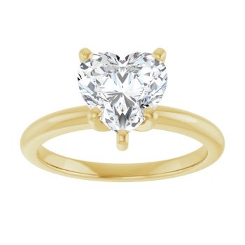 1.75 Carat Lab-Grown Heart Diamond Solitaire Ring in 14K Gold 3