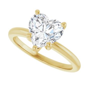 1.75 Carat Lab-Grown Heart Diamond Solitaire Ring in 14K Gold 5