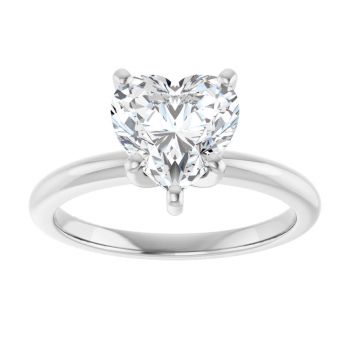 1 3/4 Carat Lab-Made Heart Diamond Solitaire Ring in 14K White Gold 3