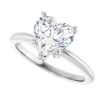 1 3/4 Carat Lab-Made Heart Diamond Solitaire Ring in 14K White Gold 5