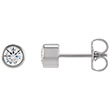 14K White Gold 0.33 Carat Bezel-Set Lab-Grown Diamond Stud Earrings