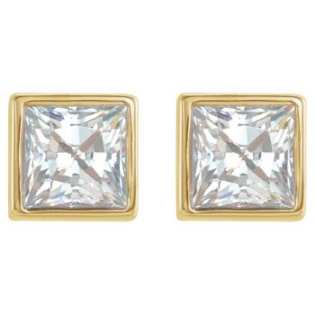 14K Gold 0.33 Carat Bezel Lab-Grown Princess-Cut Diamond Stud Earrings 2