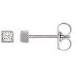 1/3 Carat Bezel Lab-Grown Princess-Cut Diamond Stud Earrings in 14K White Gold