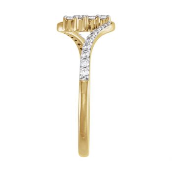 1/4 Carat Lab-Made Women's Diamond Cross Ring in 14K Gold 3