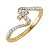 1/4 Carat Lab-Made Women's Diamond Cross Ring in 14K Gold