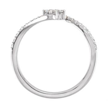 14K White Gold 1/4 Carat Lab-Made Diamond Cross Ring for Women 2