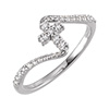 14K White Gold 1/4 Carat Lab-Made Diamond Cross Ring for Women