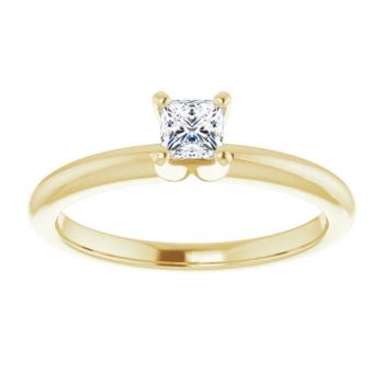 0.25 Carat Lab-Grown Princess-Cut Diamond Solitaire Ring in 14K Gold 3