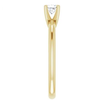 0.25 Carat Lab-Grown Princess-Cut Diamond Solitaire Ring in 14K Gold 4