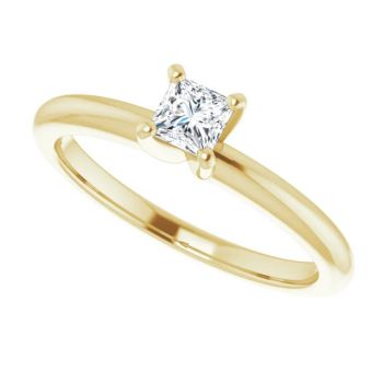 0.25 Carat Lab-Grown Princess-Cut Diamond Solitaire Ring in 14K Gold 5