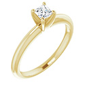 0.25 Carat Lab-Grown Princess-Cut Diamond Solitaire Ring in 14K Gold