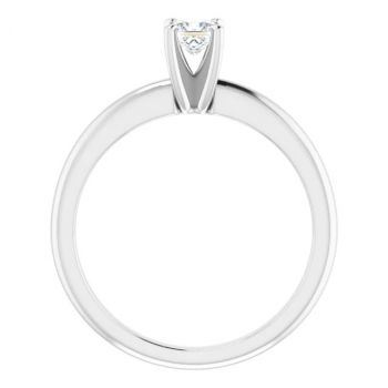 1/4 Carat Lab-Grown Princess-Cut Diamond Solitaire Ring in 14K White Gold 2