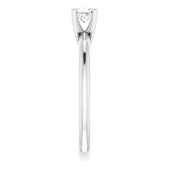 1/4 Carat Lab-Grown Princess-Cut Diamond Solitaire Ring in 14K White Gold 4