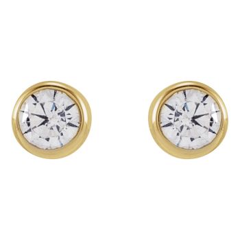 14K Gold 0.20 Carat Bezel Lab-Grown Diamond Stud Earrings 2