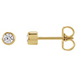 14K Gold 0.20 Carat Bezel Lab-Grown Diamond Stud Earrings
