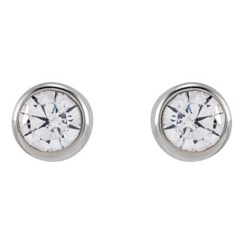 1/5 Carat Bezel Lab-Grown Diamond Stud Earrings in 14K White Gold 2
