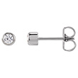 1/5 Carat Bezel Lab-Grown Diamond Stud Earrings in 14K White Gold