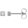 14K White Gold 1/5 Carat Bezel Lab-Grown Princess-Cut Diamond Stud Earrings
