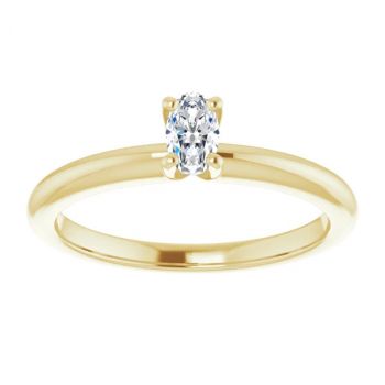 0.20 Carat Lab-Made Oval Diamond Solitaire Ring in 14K Gold 3