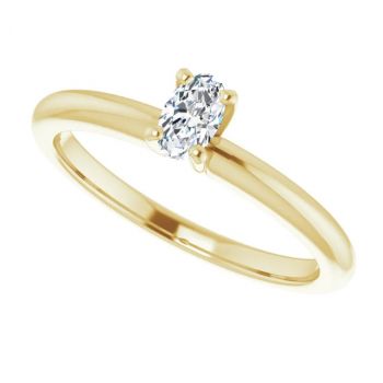 0.20 Carat Lab-Made Oval Diamond Solitaire Ring in 14K Gold 5