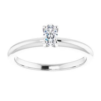 1/5 Carat Lab-Grown Oval Diamond Solitaire Ring in Platinum 3