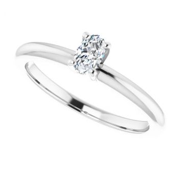 1/5 Carat Lab-Grown Oval Diamond Solitaire Ring in Platinum 5